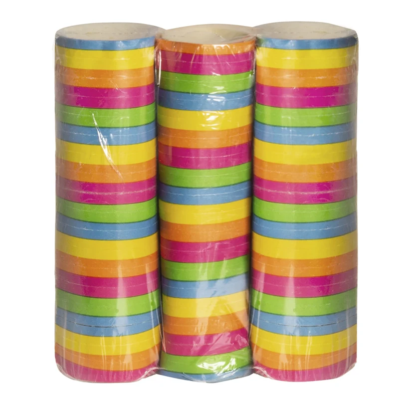 Set 3 Rollen Papieren Serpentines Regenboog