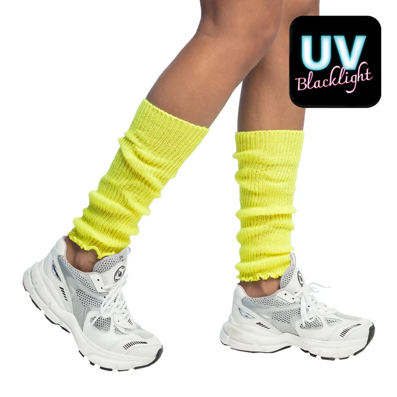 Paar Beenwarmers Basic Neongeel Uv